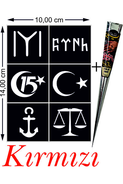 hennadibace Kına Kalıbı (GEÇİCİ DÖVME ŞABLONU) Kırmızı Hint Kınası