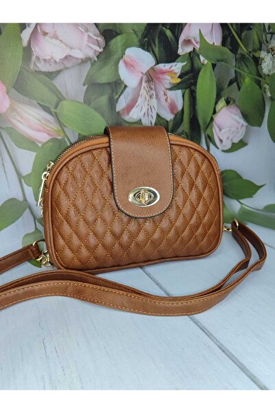 La'Graccia Üç Bölmeli Kilitli Kahverengi Zincirli Omuz Ve Kol Çanta