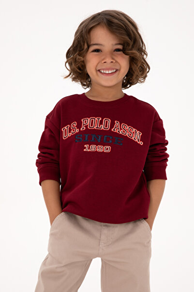 U.S. Polo Assn. Erkek Çocuk Bordo Bisiklet Yaka Sweatshirt 50313843-VR014