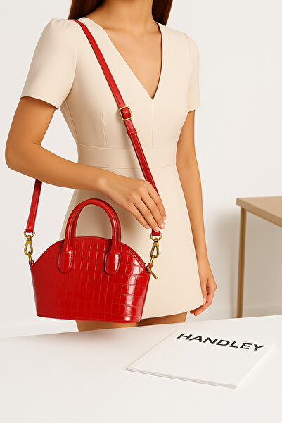 Handley Kadın Parlak Mini Kroko Desen Çapraz Askılı El Ve Omuz Çantası
