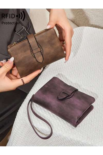 rinkadoll Yeni tasarım yumuşak doku bileklikli küçük kullanışlı kadın cüzdan