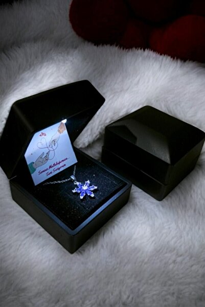 RAWEZON Işıklı Kutuda Mor Lotus Çelik Kolye – Doğum Günü, Kadın, Sevgili, Arkadaşa,annelere Hediye