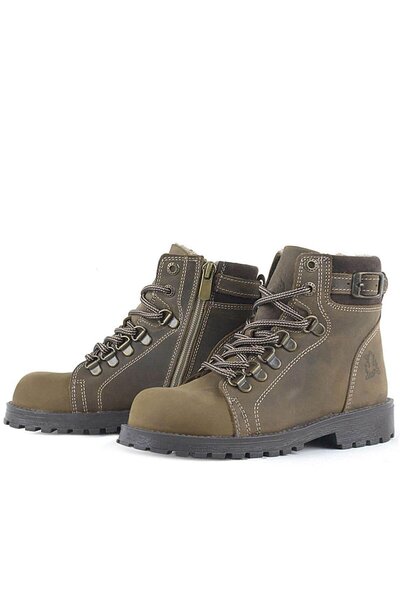 Rakerplus Griffon Genuine Leather Sand Zippered Winter Children's Boots