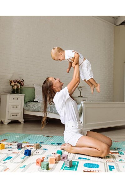 İnfant Hobby My Happy World Premium Katlanabilir Oyun Matı Oyun Halısı 160x180x1 Cm