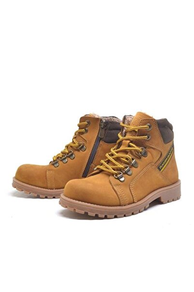 Rakerplus Справжня шкіра Жовті застібки-блискавки Хутряні дитячі чоботи