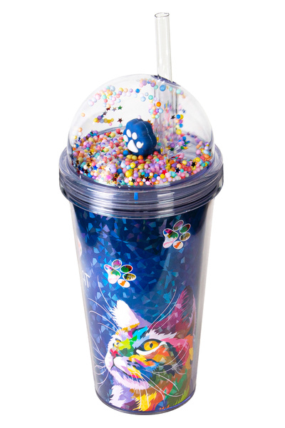 Emofom Lively 600 ml Children's Cup with Straw and Double Layer