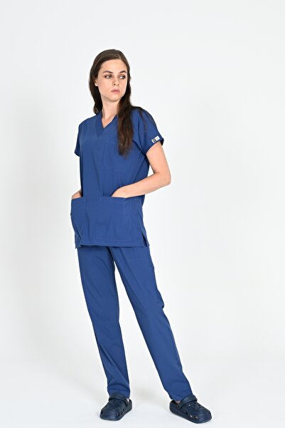 HEMİ Uniforme unisex din bumbac indigo Lycra pentru asistent medical și set d...