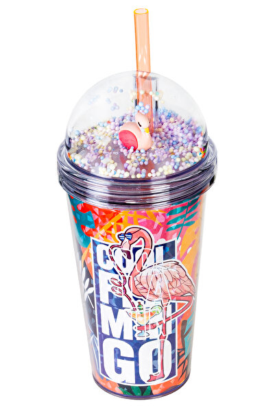 Emofom Lively 600 ml Children's Cup with Straw and Double Layer