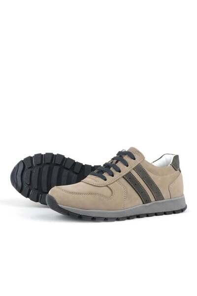 Rakerplus Кожени спортни обувки с цип в пясъчен цвят