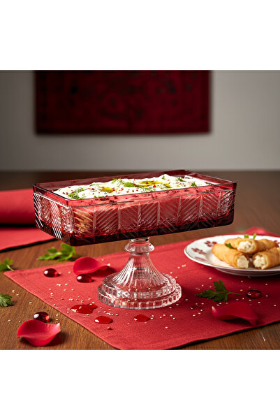 AKDEN STORE Crystal Decor Baton Presentation Bowl / Cookie Bowl 24cm