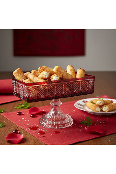 AKDEN STORE Crystal Decor Baton Presentation Bowl / Cookie Bowl 24cm