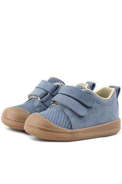 Rakerplus Sonic Genuine Leather Gray Velcro Anatomical Baby Sneakers Sneakers