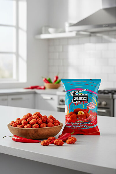 REC NUTS Acı Soslu Çıtır Kaplamalı Fırınlanmış Yer Fıstığı Kuruyemiş 200 gr - Baharatlı Sağlıklı Atıştırmalık