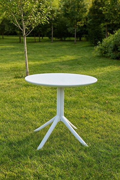 ZİYNET HOME Yuvarlak Masa Maria Bahçe Balkon Teras Masası 90x90cm