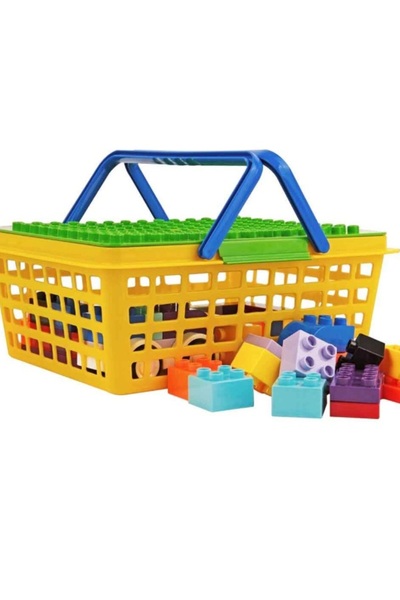 Birlik Oyuncak BİRLİK URT022-006 Bİ-BLOCKS SEPETLİ 58 PCS ARAÇLI YARATICI BLOKLAR