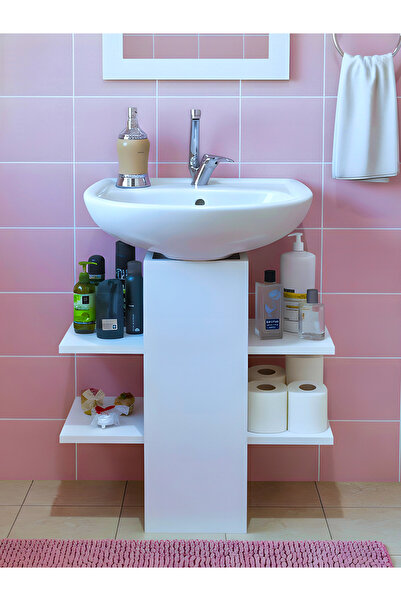 AsudeHome Ev Gereçleri Lavabo Altı Dolap, Banyo Dolabı, Banyo Düzenleyici Raf...