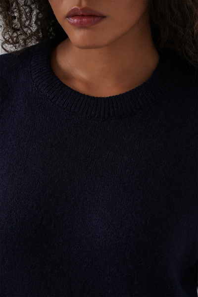 Bigdart 15895 Women's Oversize Knit Sweater - Dark Navy Blue