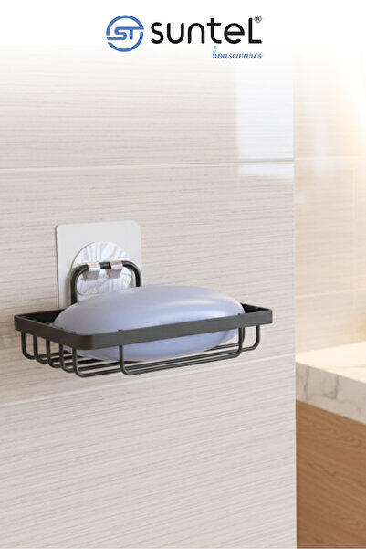 SUNTEL BANYO MUTFAK AKSESUARLARI حامل صابون أسود غير لامع - الحمام، المطبخ، م...