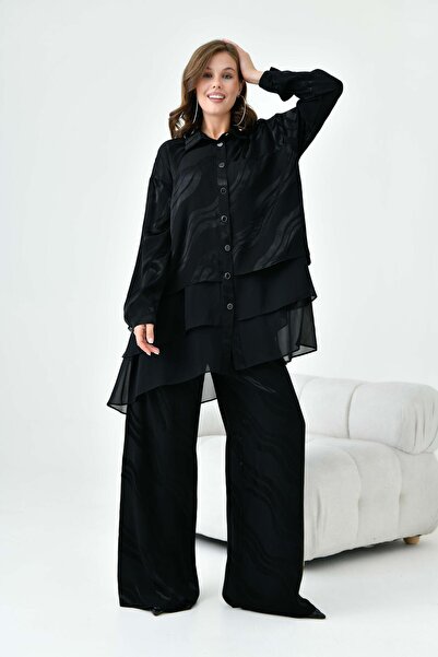 FTZ WOMEN Μαύρο Ζακάρ Γυναικείο Σετ - 30876