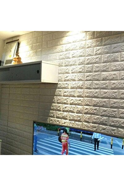 Generic 3 ملصقات حائط ذاتية اللصق ثلاثية الأبعاد من إسفنج البولي إيثيلين، بيضاء 70 × 77 سم