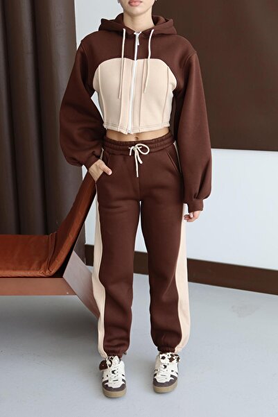 Jeevee Σετ φόρμας Loose Cut 3 Thread Crop Cardigan