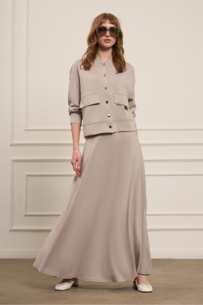 FTZ WOMEN Costum de damă cu fustă gri 31072