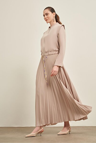 FTZ WOMEN Női redős szoknya szett bézs 31024