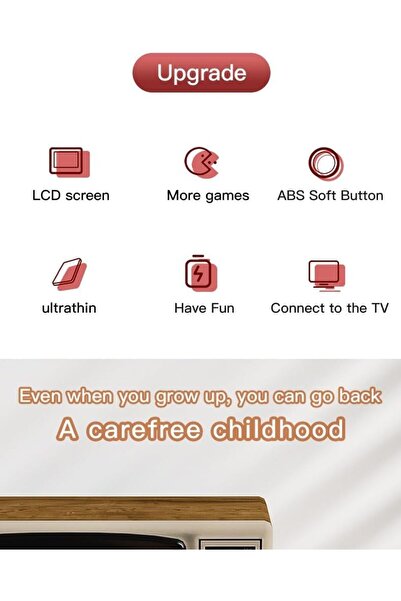 DKH G5 Retro Game Console, 500-in-1 Games, 7.6 cm LCD Screen, TV Output, Rechargeable Battery, Macaron C