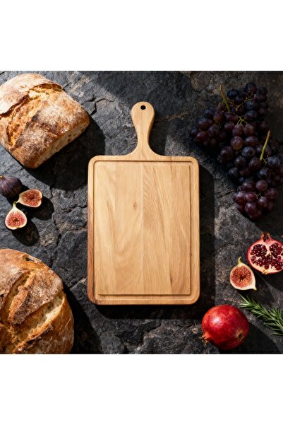 BG WOOD Luxury Natural Wood Cheese and Charcuterie Oak Presentation Board, Sp...