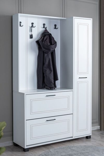 Setay Milas Portmanto Düşer Kapaklı Askılıklı - Beyaz