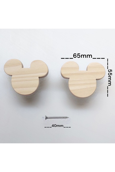 afralya home 2 Pieces! Mouse Baby Room Wooden Drawer/Cabinet Handle Mouse Drawer Handle