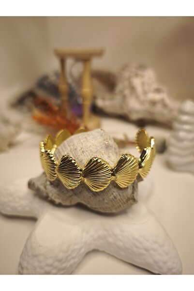 QERMA İstiridye Bilezik İstridye Çelik Bileklik Gold Çelik Bilezik Çelik Kelepçe Yılbaşı Yeniyıl Hediyesi