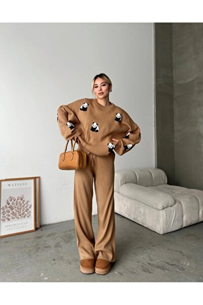 trivvy Cute Panda 🐼 Patterned Knitwear Set