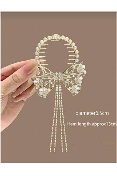 ELAS HOME Spring Gold Pearl Bun Buckle