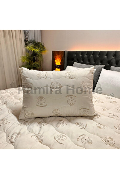 Pamira Home Kapitoneli %100 Merinos Boncuk Yün Yastık