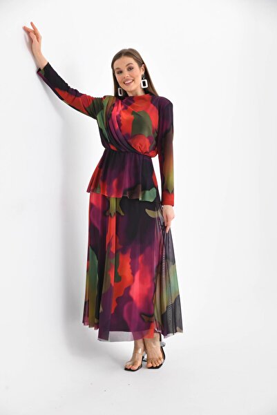 Genel Markalar Kadın Likra Tül Takım Mor 30419