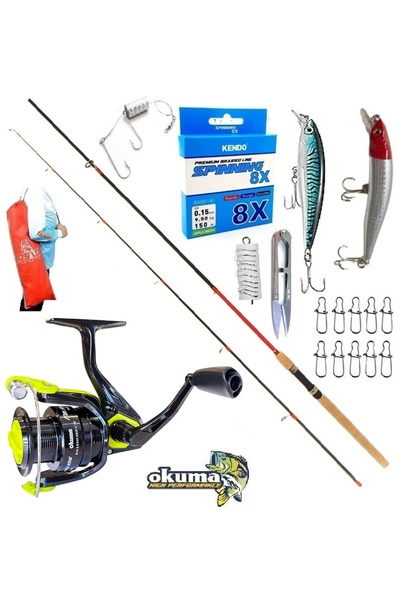 Genel Markalar Okuma Fın Chaser 4000 270cm 10-35gr Remixon Red Zoom Karbon Rapala Maket Balık Spin Olta Takımı Seti