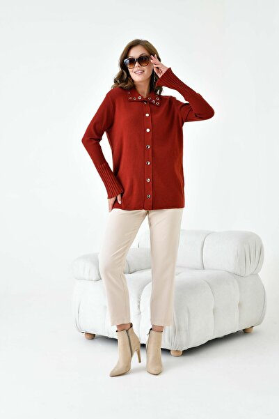 FTZ WOMEN Women's Bird's Eye Detailed Knitwear Shirt Tile 20820