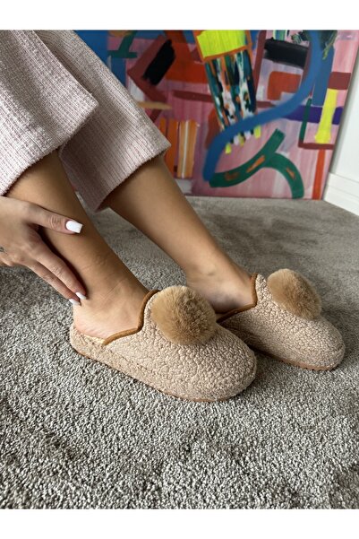 POWER نعال منزلية نسائية هادئة ذات قاعدة ناعمة وخفيفة الوزن مع تصميم بومبوم م...