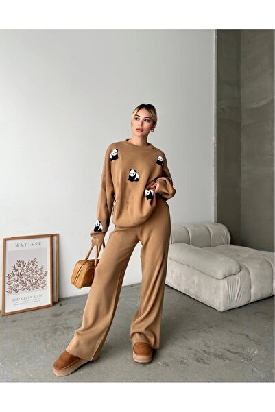 trivvy Cute Panda 🐼 Patterned Knitwear Set