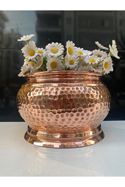 LüksAksesuar Eski Bakır Peçetelik Sunumluk Bakır saksı