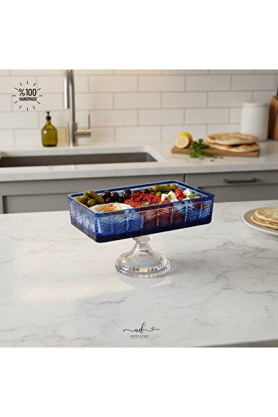 AKDEN STORE Kristal Dekor Baton Sunumluk Kase / Kurabiyelik Kase 24CM