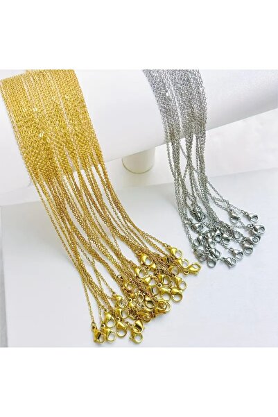 Feron Aksesuar Altın ve Gümüş Renk İnce Zincir Kolye