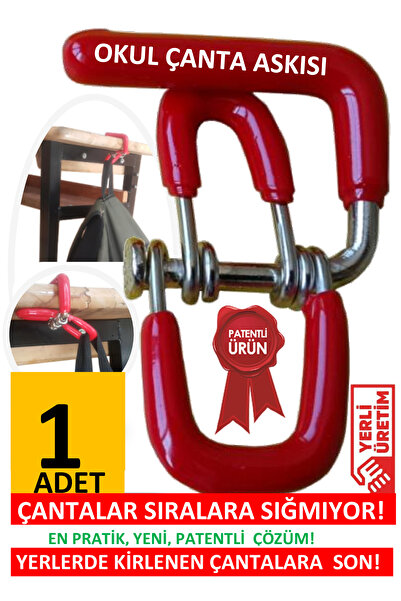 mintikbirler Okul Çanta Askısı 1 Adet Öğrenci Sıra Masa Askı Çocuk Sınıf Düzenleyici Aparatı Organizer