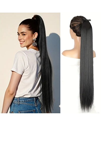 animis beauty Extensie de par tip Coada par Neagra, 80 cm, dreapta, par lung, fibra sintetica cu aspect natural