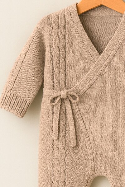 Minytrendy Baby Boy Winter Knitwear Hair Braided Children's Kimono Tie-Up Newborn Jumpsuit Baby Gift