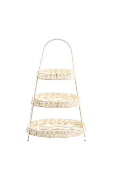 Perotti SENTETİK HASIR KREM 3 KATLI OVAL SUNUMLUK 50CM