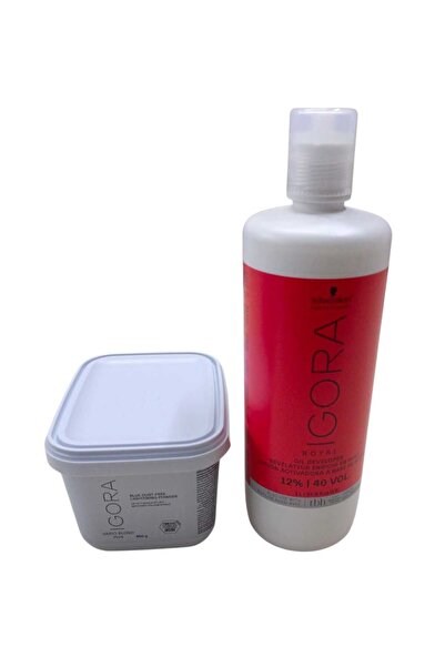 Igora Vario Blond Plus Mavi Acıcı 450 gr + Igora Krem Oksidan %12 40v 1000 ml