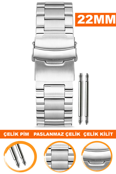 COBRA 18mm-20mm-22mm-24mm-26mm Çelik Metal Saat Kordonu Kayışı M16PD5-S