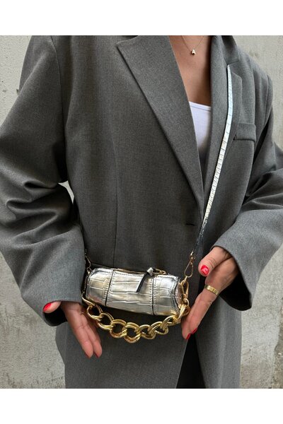 Mecheatelier Mini Gümüş Kadın Kol Çantası